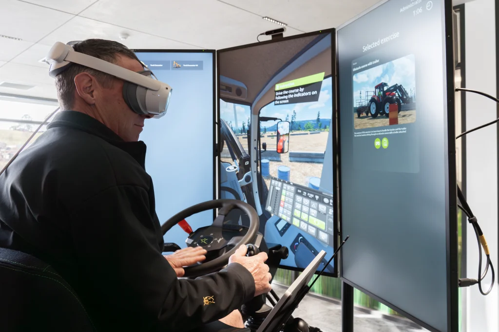 The Centre of Excellence uses technology like this tractor simulator to safely train learners in farming operations prior to them practising on real tractors.